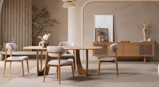 Product img 2, Sakura Ahşap Ayaklı Modern Yemek Odası Takımı